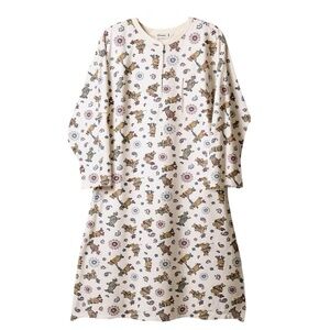 Baxter & Wells Teddy Bear Print Long Nightgown Size 2X Cozy Warm